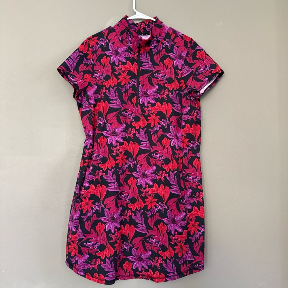 Tommy Bahama Pink and Blue Polo Collar Mini Dress